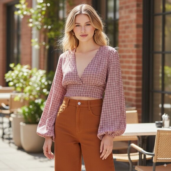 The Fifth Label Tops - Fifth Label RADIANT LONG SLEEVE TOP PINK CHECK